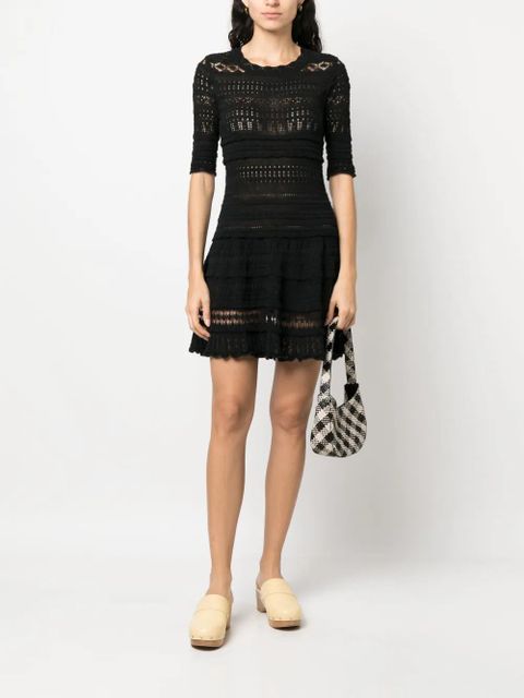 MARANT ÉTOILE knitted cotton mini dress - Black - zdjęcie produktu nr 2