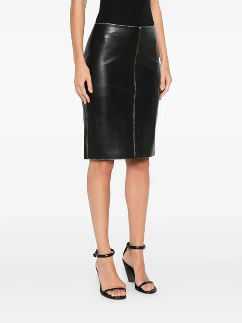 St. Agni leather pencil midi skirt - Black