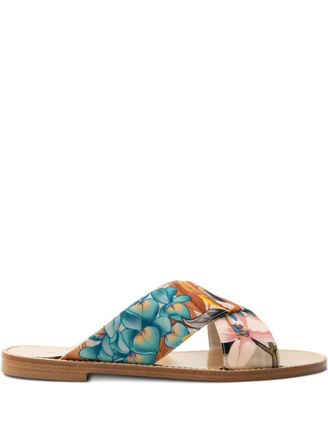 Ferragamo Giacky print flat sandals - Blue - zdjęcie produktu nr 1