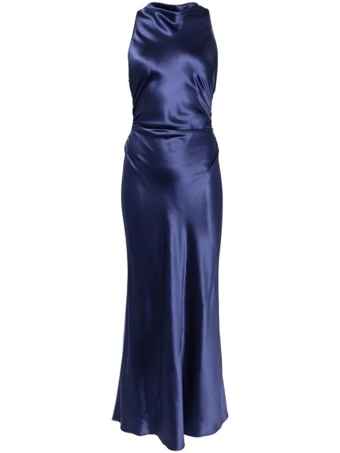 Reformation Casette draped silk dress - Blue - zdjęcie produktu nr 1