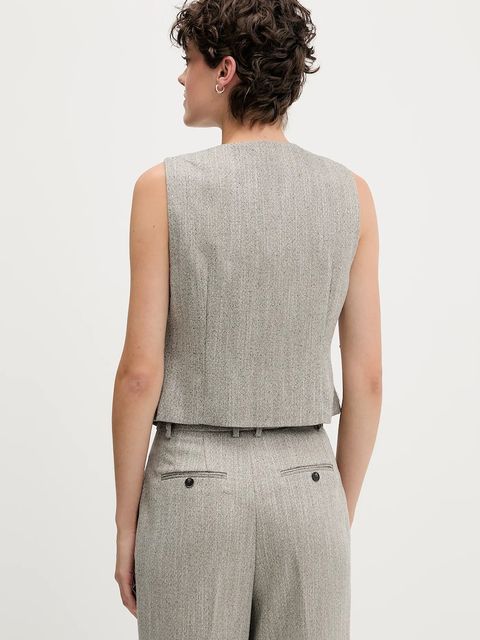 Pedro del Hierro kamizelka kolor beżowy jednorzędowa 7312262