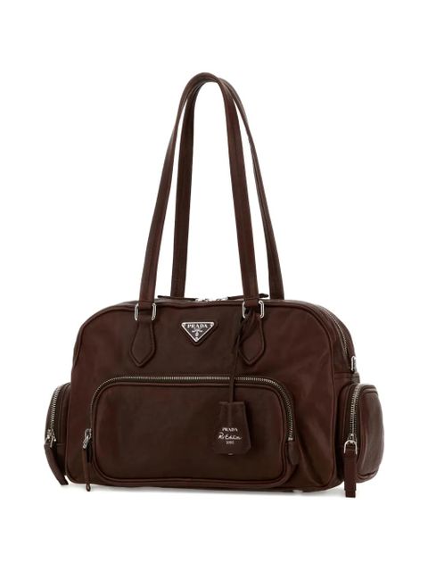 Prada zip leather shoulder bag - Brown