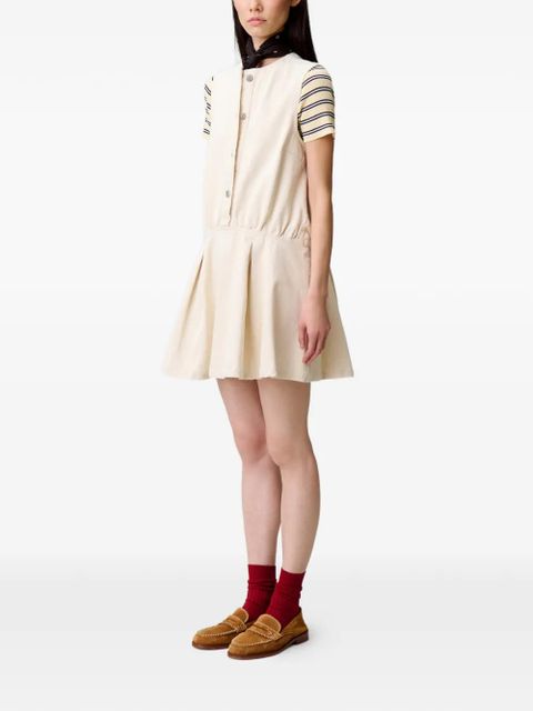 Claudie Pierlot buttoned pleated dress - Neutrals