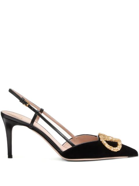 Valentino Garavani 80mm VLogo Signature slingback pumps - Black
