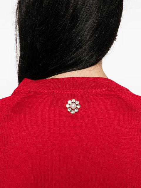 Simone Rocha embellished cropped cardigan - Red