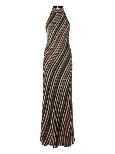 Missoni halterneck striped maxi dress - Brown - zdjęcie produktu nr 1