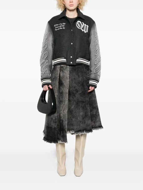 Off-White varsity-style bomber jacket - Black - zdjęcie produktu nr 2