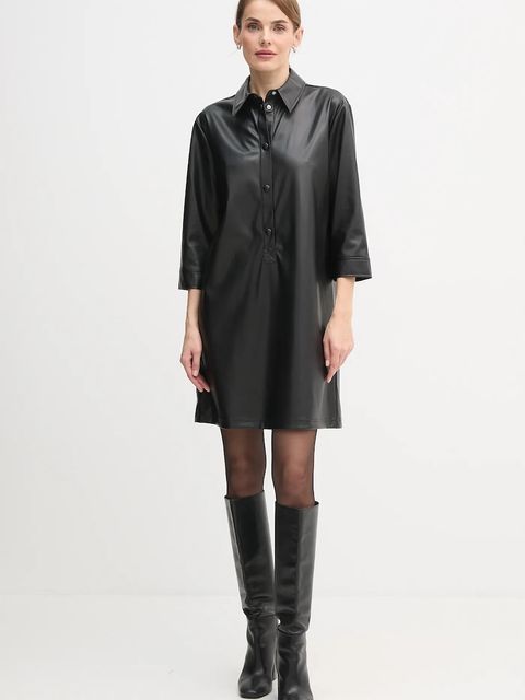 United Colors of Benetton sukienka kolor czarny mini prosta 4M3CDV0BZ