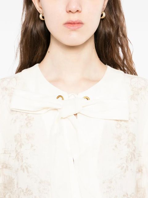 ZIMMERMANN tie neck tunic dress - Neutrals