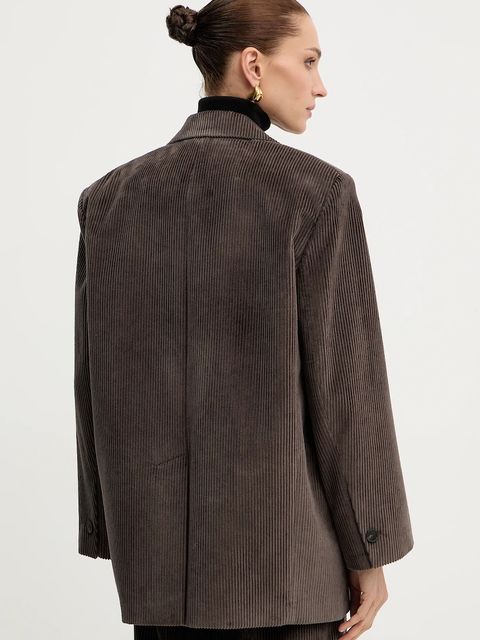 Weekend Max Mara marynarka sztruksowa FORMIA kolor brązowy jednorzędowa gładka 2525046052600 - zdjęcie produktu nr 2