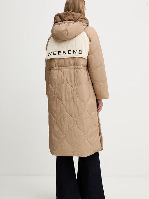 Weekend Max Mara kurtka puchowa dwustronna NOVAK kolor brązowy zimowa 2525496082600