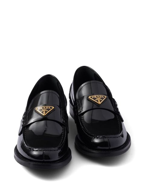 Prada patent-leather loafers - Black