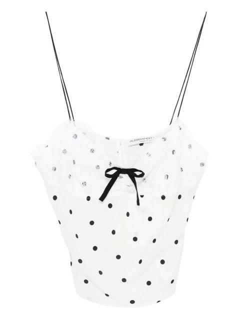 Alessandra Rich polka-dot print tank top - White - zdjęcie produktu nr 1