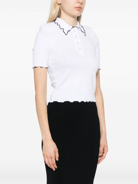 ROTATE BIRGER CHRISTENSEN ribbed polo top - White