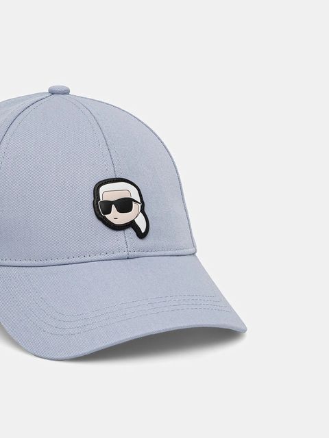 Karl Lagerfeld czapka z daszkiem bawełniana kolor niebieski z aplikacją A2W33059 - zdjęcie produktu nr 2