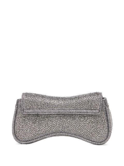 Diesel crystal-embellished logo-plaque clutch bag - Silver - zdjęcie produktu nr 2