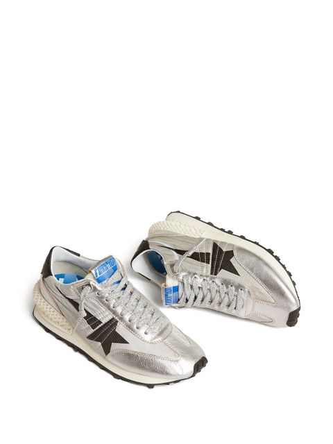 Golden Goose Running Marathon laminated-leather sneakers - Silver
