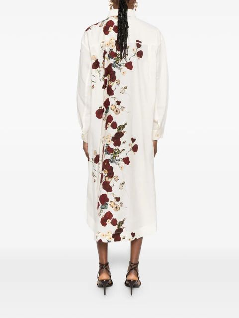 KHAITE Gloria floral-print midi dress - Neutrals