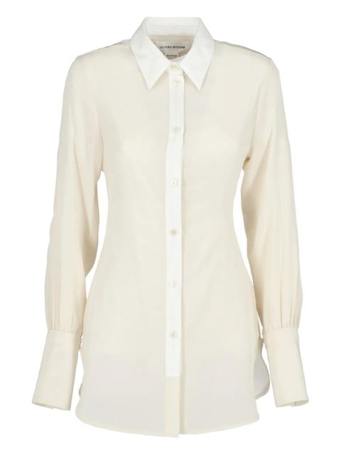 Victoria Beckham contrast placket top - Neutrals - zdjęcie produktu nr 1