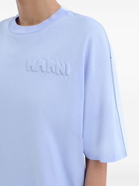 Marni logo embossed t-shirt - Blue