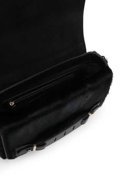 PINKO logo-plaque matelassé shoulder bag - Black