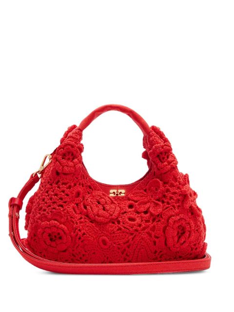 GANNI floral appliqué tote bag - Red - zdjęcie produktu nr 1