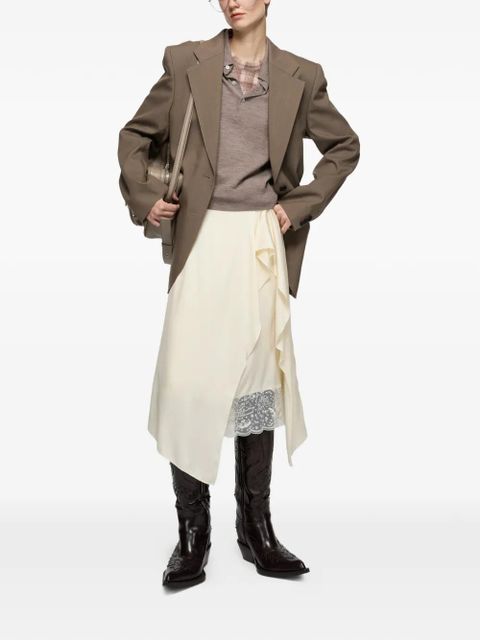 Acne Studios lace-detail draped midi skirt - Neutrals - zdjęcie produktu nr 2