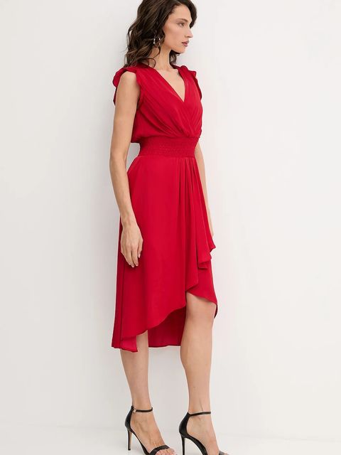 Morgan sukienka kolor czerwony midi rozkloszowana RWALLY - zdjęcie produktu nr 2