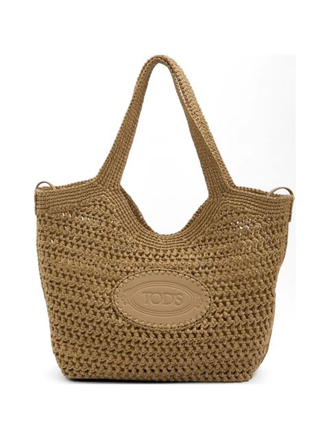 Tod's crochet raffia shopping bag - Neutrals - zdjęcie produktu nr 1