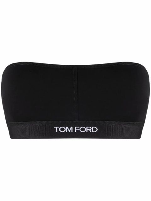 TOM FORD logo embroidered bandeau bra - Black - zdjęcie produktu nr 1