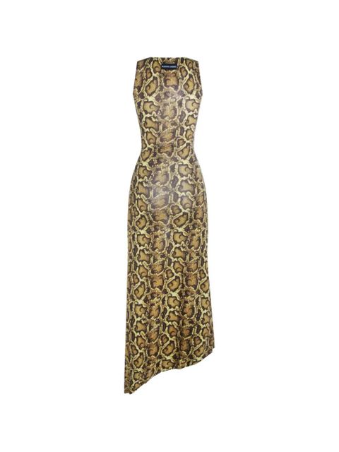 Marine Serre snake-print asymmetric dress - Brown - zdjęcie produktu nr 2