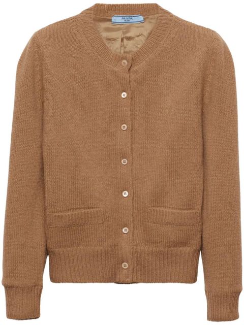 Prada round-neck wool-knit cardigan - Brown - zdjęcie produktu nr 1