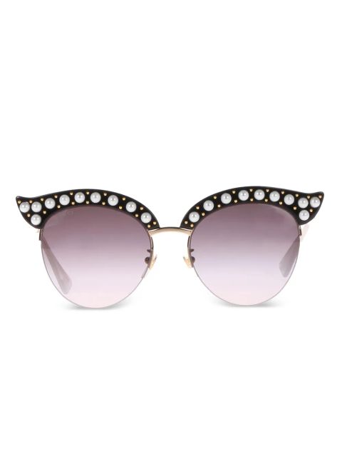 Gucci pearl-embellished cat-eye sunglasses - Black - zdjęcie produktu nr 1