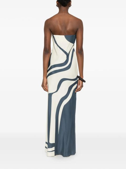 SIR. strapless print maxi dress - Blue