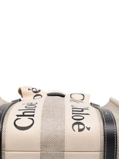 Chloé Woody logo-print tote bag - Neutrals