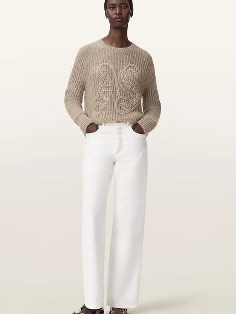 AllSaints sweter z dodatkiem wełny CHAIN