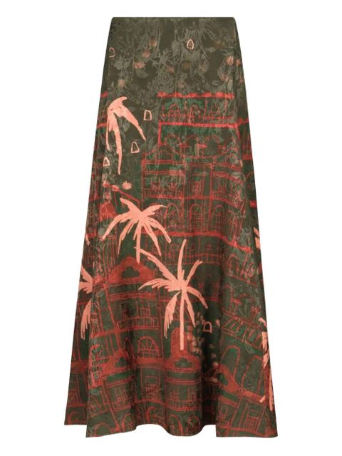 Johanna Ortiz Encanto De Isla printed maxi skirt - Green - zdjęcie produktu nr 1