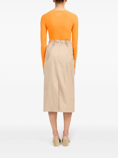 MM6 Maison Margiela pleat-detailing midi skirt - Neutrals