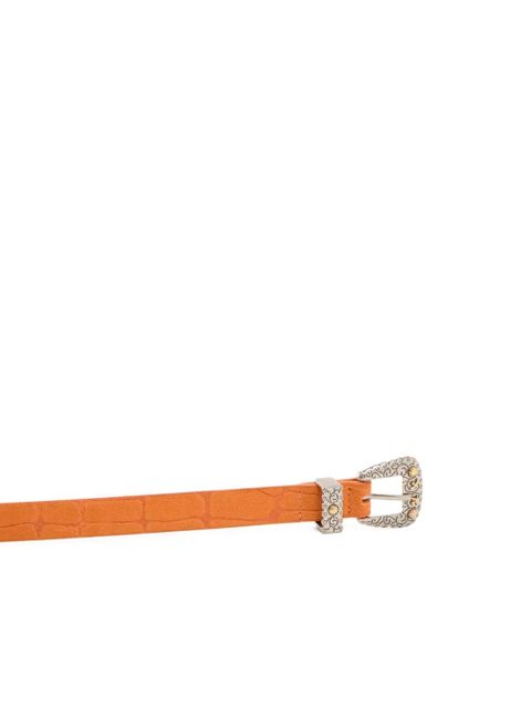 PINKO croc-effect buckle belt - Orange