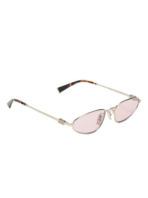 Miu Miu Eyewear oval-frame metal sunglasses - Pink - zdjęcie produktu nr 2