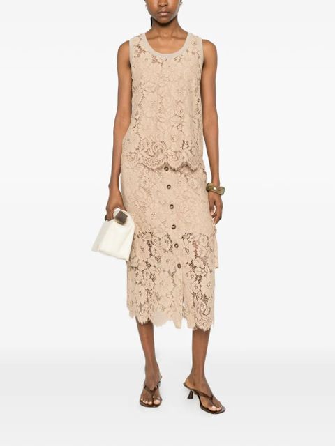 TWINSET lace-detail scalloped top - Neutrals - zdjęcie produktu nr 2