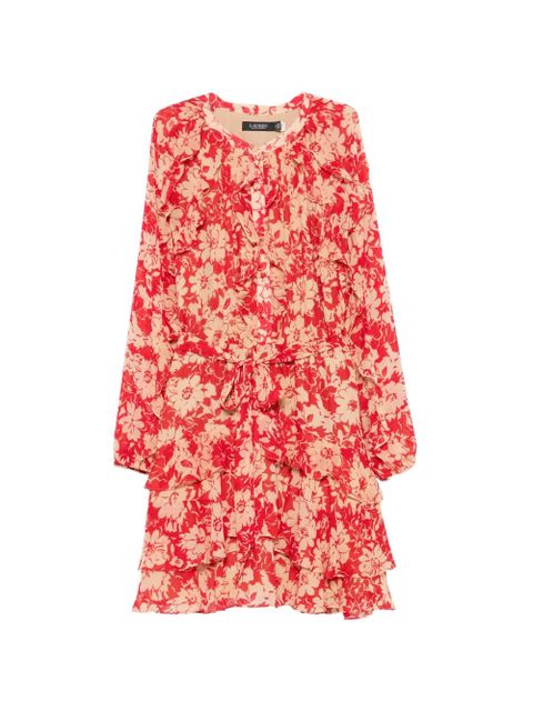 Lauren Ralph Lauren floral-print ruffled dress - Red - zdjęcie produktu nr 1
