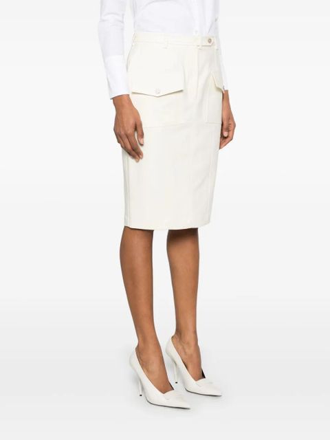 TOM FORD patch-pockets midi skirt - White