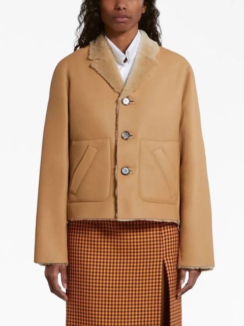 Marni reversible shearling jacket - Brown