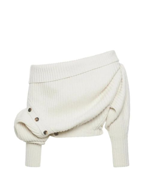 A.W.A.K.E. Mode rib button sweater - Neutrals - zdjęcie produktu nr 2