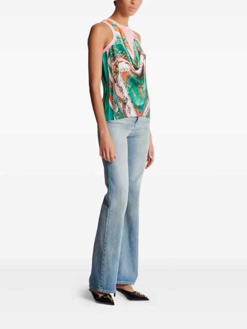Balmain Foulard-print vest - Green