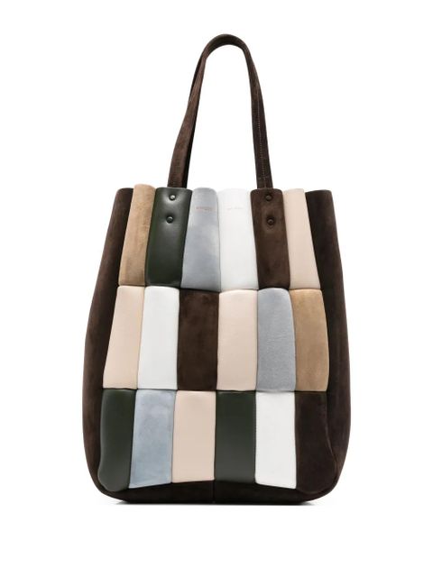 KHAITE Zoe patchwork suede tote bag - Brown - zdjęcie produktu nr 1
