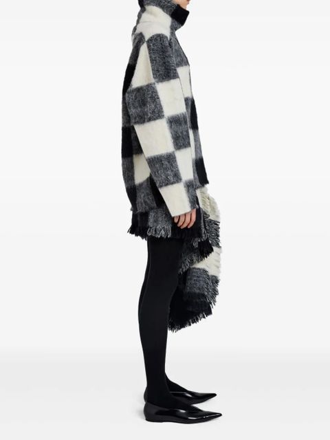 Proenza Schouler checked fringed asymmetric skirt - Black