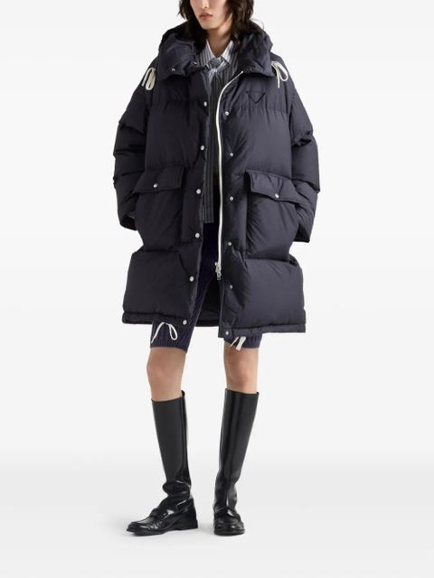 Prada hooded padded coat - Blue
