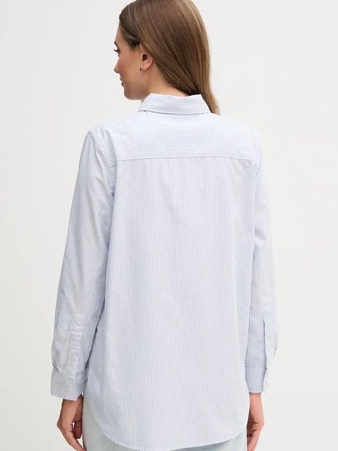 Tommy Hilfiger koszula bawełniana damska kolor niebieski regular z kołnierzykiem klasycznym WW0WW46111